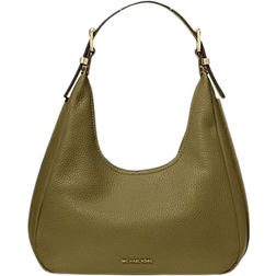 Michael Kors Nolita Small Pebbled Leather Hobo Shoulder Bag - Safari Green