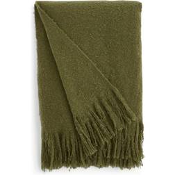 Dunelm Brushed Boucle Throw Blanket - Olive Blankets Green (180x130cm)