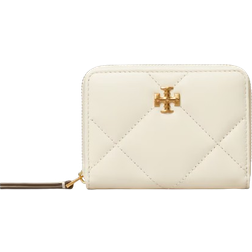 Tory Burch Small Kira Diamond Quilt Zip Around Wallet - Warm White