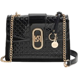 River Island Panelled Monogram Shoulder Bag - Black