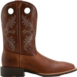 Ariat Men's Sport Rodeo Cowboy Boots - Aged Tan Elephant/Luna Tan