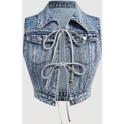 Shein Casual Front-Tie Fashion Denim Vest - Women's