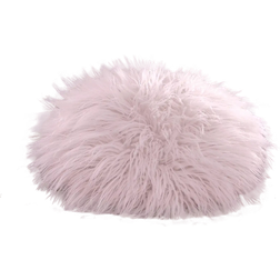 Dunelm Circle Faux Fur Cushion Complete Decoration Pillows Pink (30x30cm)