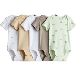 H&M Cotton Bodysuits 5-pack - Light Green/Turtles (1159381028)