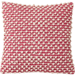 Dunelm Jersey Bobble Square Cushion Complete Decoration Pillows White, Red (43x43cm)
