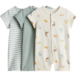 H&M Baby 3-pak Natdragt I Bomuld - Grøn