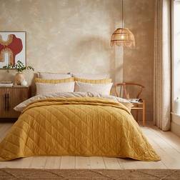 Dunelm Helston Bedspread Yellow (265x265cm)