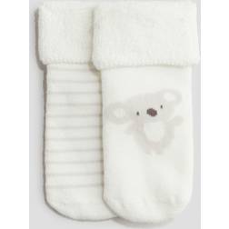 H&M Baby 2-Pack Terry Socks - White