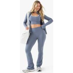boohoo Womens DSGN Studio Sports Super Soft High Waist Flared Legging - Blue