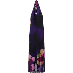 River Island Floral Halter Neck Tie Maxi Dress - Purple