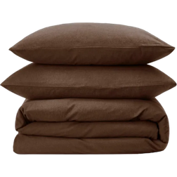 Dunelm Soft & Cosy Cotton Duvet Cover Brown (220x230cm)
