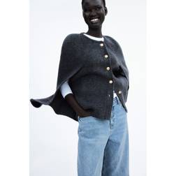 H&M Ladies Knitted Cape - Grey
