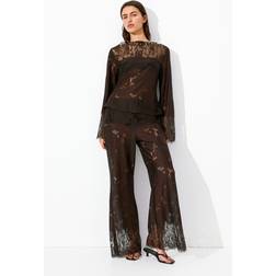 H&M Bootcut Lace Trousers - Brown