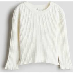 H&M Girls Rib-knit Jumper - White