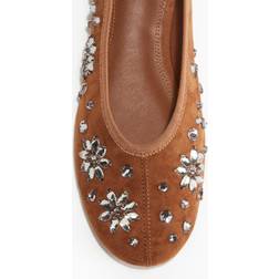 H&M Rhinestone Embellished Ballet Flats - Beige