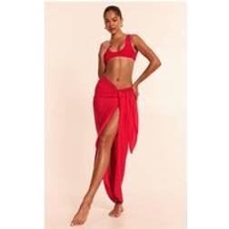 PrettyLittleThing Red Linen Look Rectangle Sarong