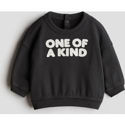 H&M One Of A Kind Sweatshirt Med Motiv - Mörkgrå