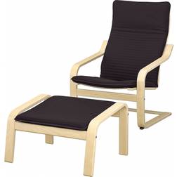 IKEA Poang Knisa Black/Birch Veneer Lænestol 100cm