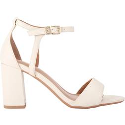 Kurt Geiger Faryn Block Heel Strappy Sandals - Natural Putty