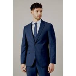 Burton Check Tailored Fit Suit Jacket - Navy Blue