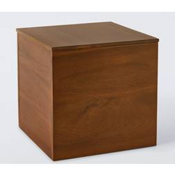 John Lewis Mid-Century Timber with Lid Small Brown Storage Box