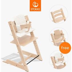 Stokke Tripp Trapp Højstol Bøg Natur Inkl Hynde Wheat Cream Og Baby Set V2