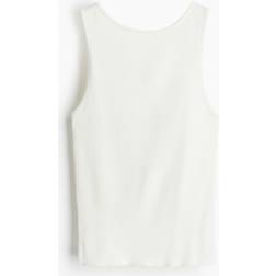 H&M Rib Knit Cross Back Vest Top - White