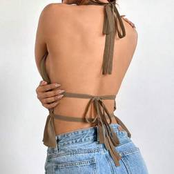 Shein Rückenfreies Camisole mit Gerüschtem Neckholder und Enger Taille
