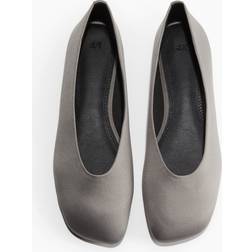 H&M Ladies Grey Satin Ballet Pumps - Grey