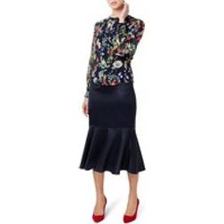 Hobbs Amberlee Fit And Flare Midi Skirt - Navy