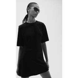H&M Sort T-shirtkjole Med Skulderputer - H&M