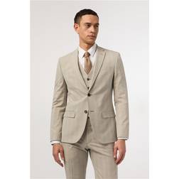 Antique Rogue Putty Check Slim Fit Jacket - Beige