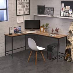Northix L-format Datorbord PC Hörn 168 x 125 x 74 cm Kaffe Skrivbord