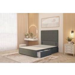Somnior Eleanor Divan Base 4 Drawers 54 Floor Standing Headboard Mid Grey Small Double Continental Bed
