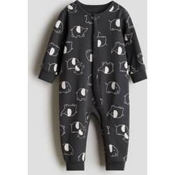 H&M Baby Patterned Sleepsuit - Grey
