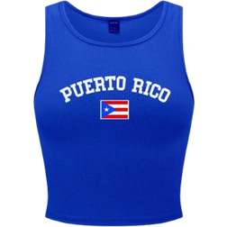 Shein Womens Puerto Rico Flag Blue Camisole YK