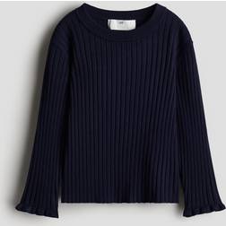 H&M Girls Blue Rib-Knit Jumper - Blue