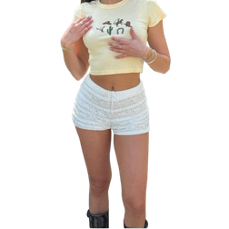 Shein Womens Casual Lace Mini Shorts Summer