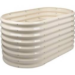 Harbour Housewares Metal Raised Garden Bed 120cm x 60cm x 60cm Ivory