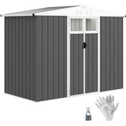 OutSunny 8 x 4 ft Garden Storage Shed Dark Grey (Building Area )