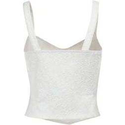 Shein Lace Cinched Waist Sleeveless Solid Color Top - Women
