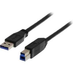 Deltaco 3.0 USB A - USB B M-M Black 2m