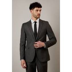 Burton Grey Herringbone Slim Fit Suit Jacket - Grey