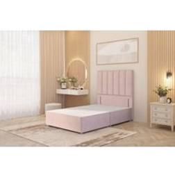 Somnior Austin Divan Base 54 Floor Standing Headboard Plush Velvet - Pink - King Continental Bed