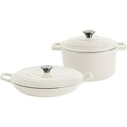 Argon Tableware 4.5L Cast Iron Round Dutch Oven Cookware Set