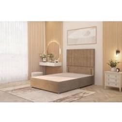Somnior Alexas Divan Base with 54 Floor Standing Headboard Plush Velvet Small Double Continental Bed