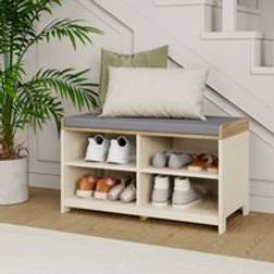 VonHaus Hallway Organiser Storage Bench Cream 1 Pack Shoe Rack