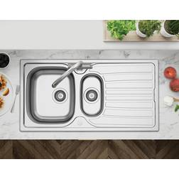 Clearwater Verdi 1.5 Bowl and Drainer Stainless Steel Kitchen Sink 965 x 500 mm VE150