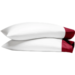 Boll & Branch Signature Hemmed Pillow Case Red, White (101.6x53.3cm)