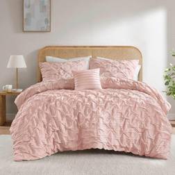510 Design Bailey Diamond Pucker Bedspread Pink (228.6x228.6cm)